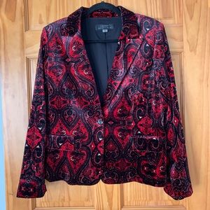 Tahari paisley heart blazer velvet 14